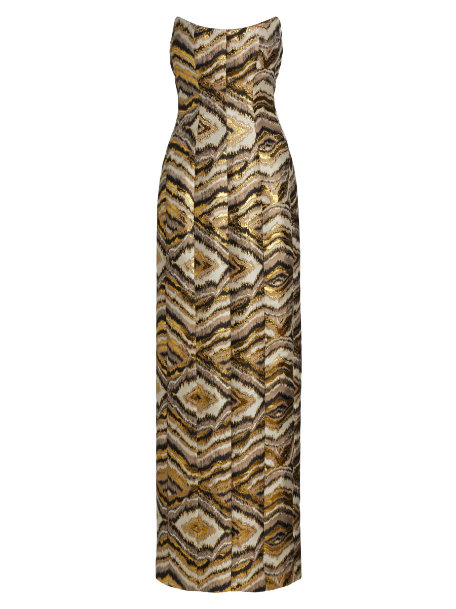Odessa Metallic Jacquard Gown | Saks Fifth Avenue