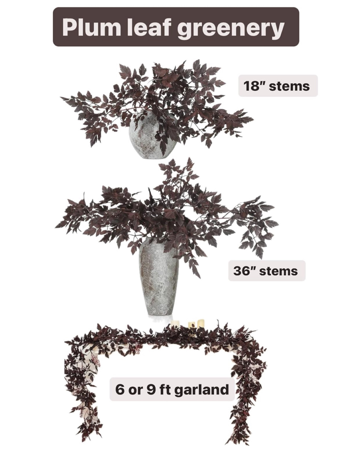 Plum leaf stems and garlands .. perfect for fall and Halloween  

#LTKSeasonal #LTKStyleTip #LTKHome