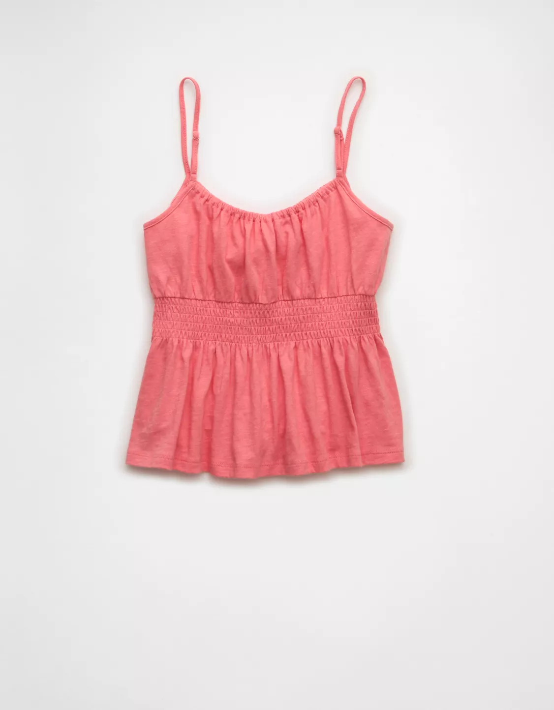 AE Sunchaser Tie-Front Smocked Cami | American Eagle Outfitters (US & CA)