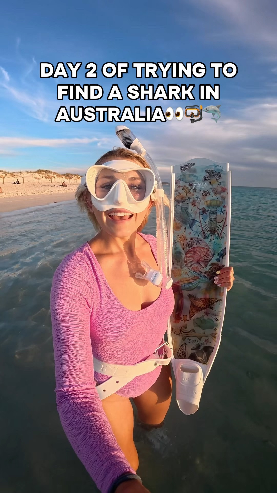 Dodging THOUSANDS of jellyfish while trying to find a shark isn’t the easiest task in the world… BUT WE DID IT!!👀🦈

Come back to see me swim with the BIGGEST SHARK IN THE WORLD😱👀🦈

Fins are @Mon of course!!🩵

#sharks #australia #jellyfish #diving #ocean