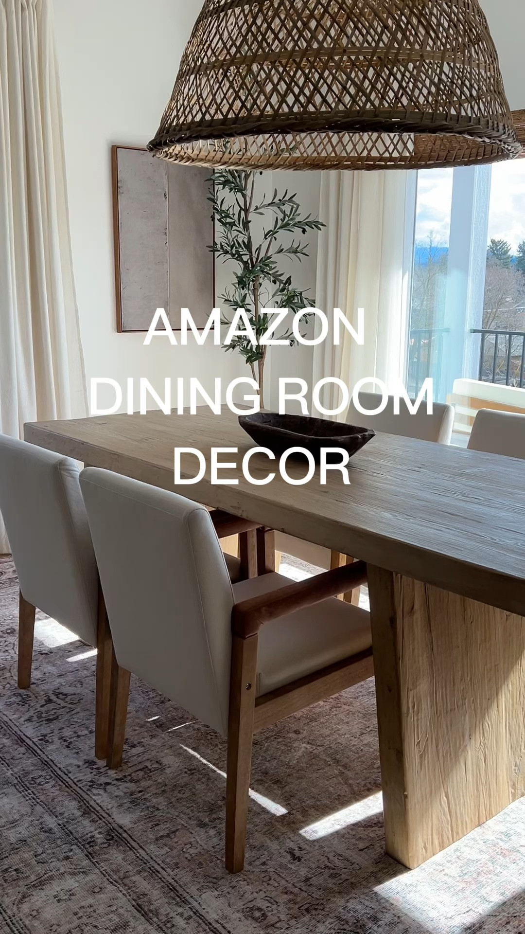 Amazon dining room decor 

wall art | area rug | linen curtains | olive tree

#LTKVideo #LTKhome #LTKfindsunder100