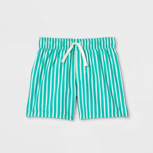 Toddler Boys' Pin Striped Swim Shorts - Cat & Jack™ Green | Target