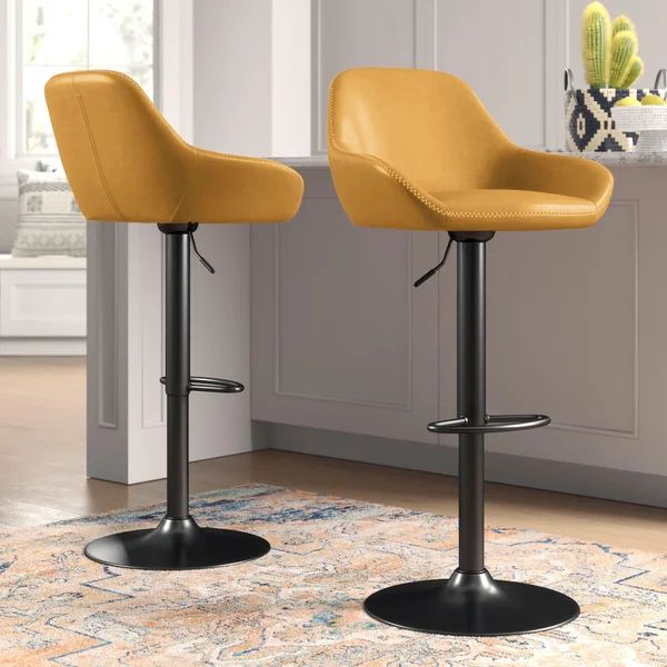 Thibodeaux Swivel Adjustable Height Bar Stool (Set of 2) | Wayfair Professional