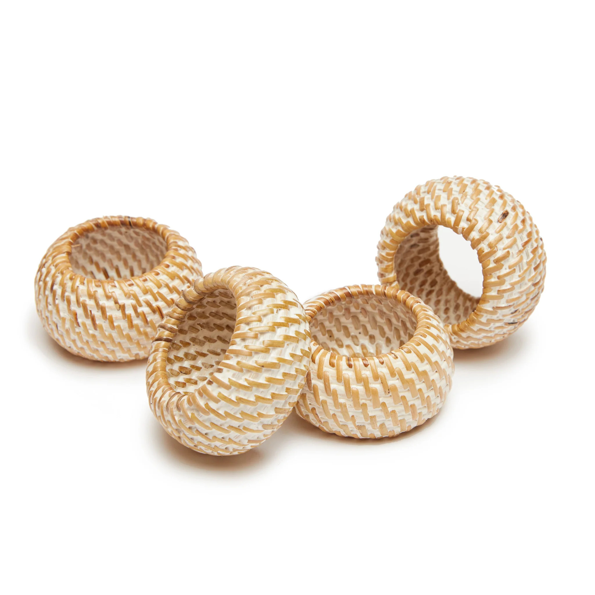 Eclipse Whitewash Napkin Ring  - Set of 4 | Couleur Nature