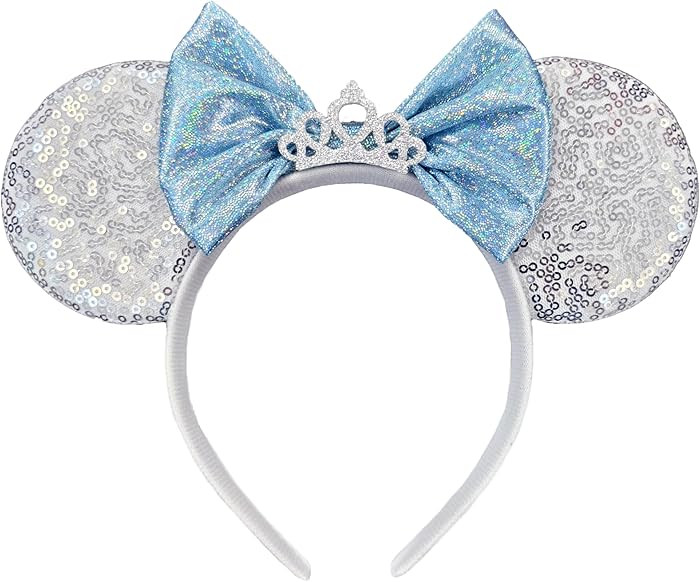 XINXIYAN Mouse Ears Headbands for Women Glitter Sequin Mouse Ears Bow Headband Birthday Party Pri... | Amazon (US)