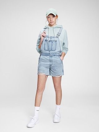 Distressed Denim Shortalls with Washwell | Gap Factory