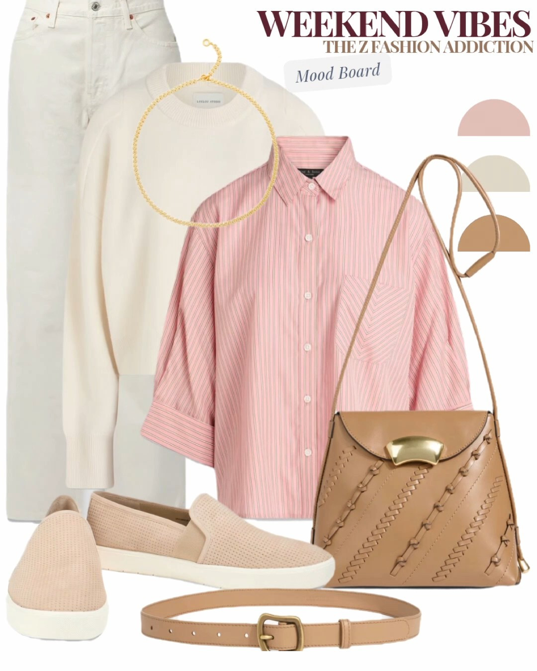 Weekend mood 🤍Soft layers in beige, blush pink, and warm brown — the kind of tones that feel calm, effortless, and quietly chic.Minimal, cozy, and made for slow weekend moments.#outfitoftheday #whattowear #weekendoutfit #sneakers #outfitinspiration .....Weekend comfortable style guide flat shoes sneakers accessories handbag styling inspiration buy add to cart belt jeans beige pink color combo what to wear tomorrow today outfit inspo coffee time

#LTKstyletip #LTKsale #LTKbag