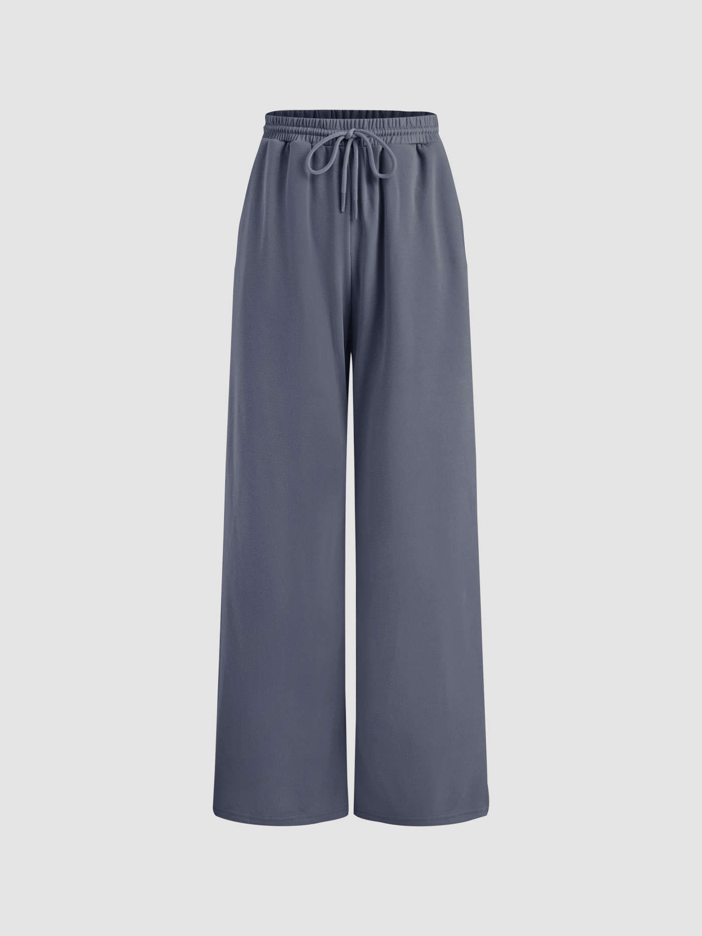 High Elastic Waist Solid Wide Leg Trousers | Cider