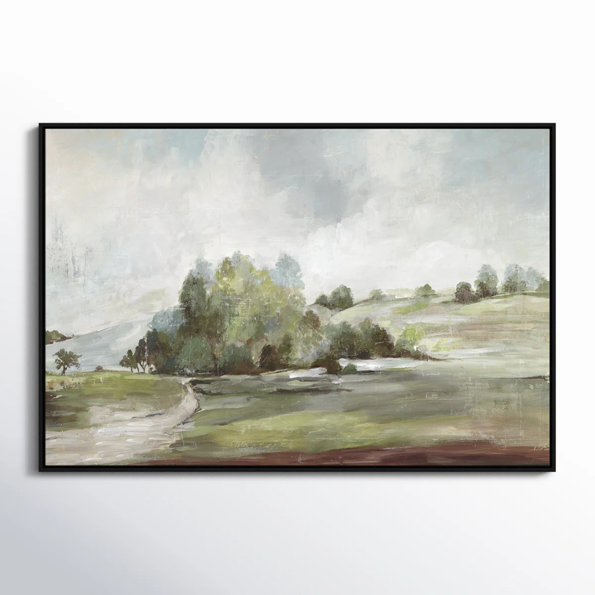 Birch Lane™ Concorde Green Country Road by Allison Pearce - Floater Frame Print on Canvas & Rev... | Wayfair North America