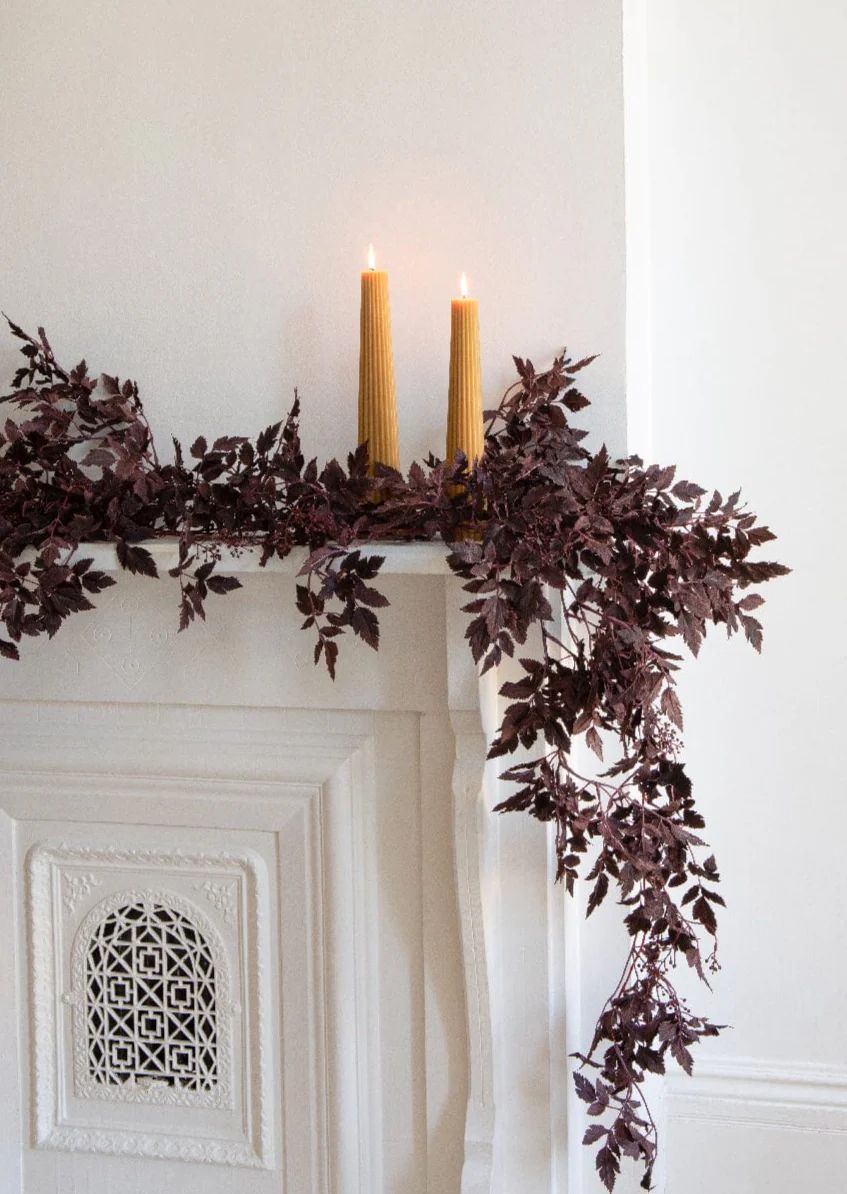 Plum Purple Cimicifuga Leaf Garland | Fall Decor at Afloral.com | Afloral