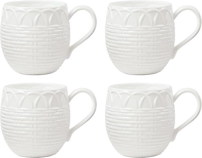 Lenox Wicker Creek Mugs, Set of 4, 2.60, White | Amazon (US)