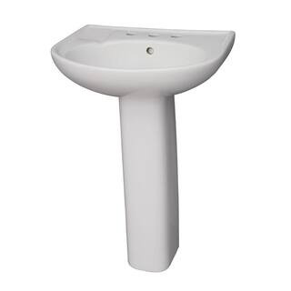 Barclay Products Cynthia 520 Pedestal Combo Bathroom Sink in White 3-168WH - The Home Depot | The Home Depot