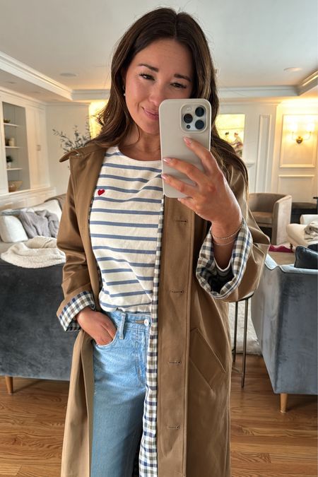 Sézane ❤️

Wearing a size 4 in the trench coat (coming back in stock soon)
Wearing a small in the striped mariner top 

#LTKSpringSale #LTKstyletip