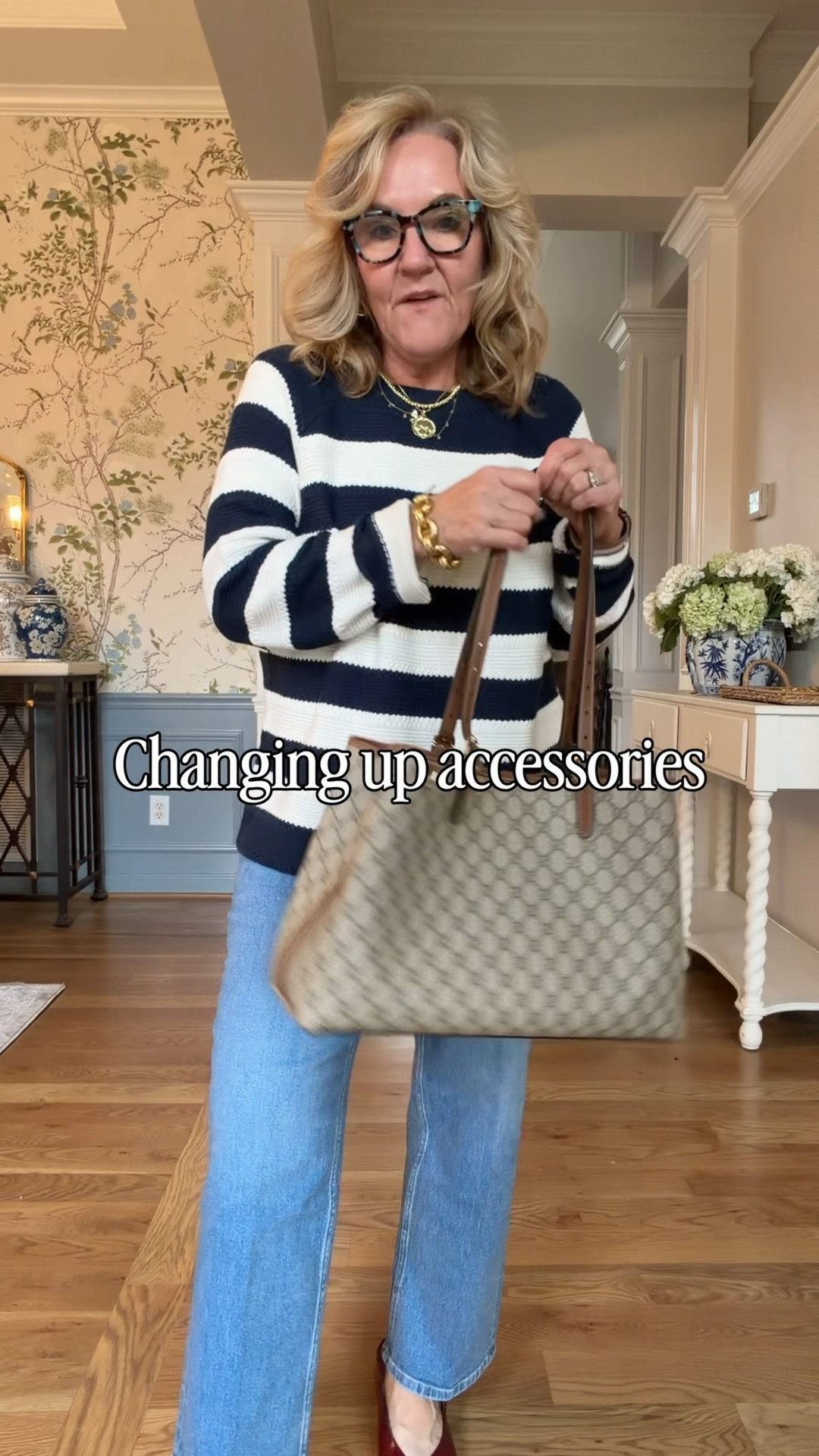 Sweater is restocked! I sized up to a large. 
Jeans size medium petite 
Allie & Bess 20% off code NANETTE20

#LTKPetite #LTKOver40 #LTKootd