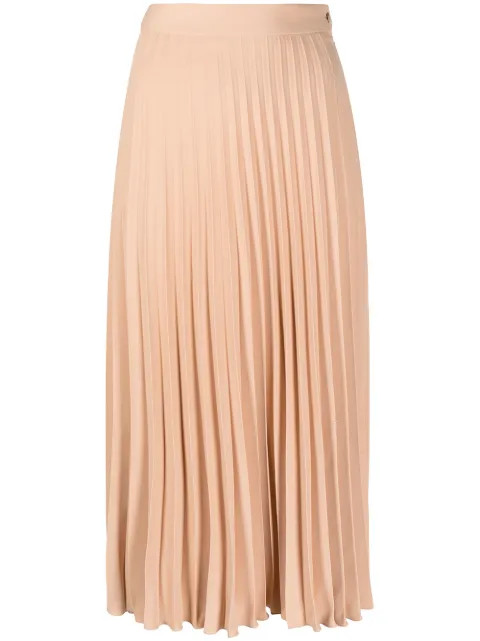 MM6 Maison Margiela Pleated Midi Skirt - Farfetch | Farfetch Global