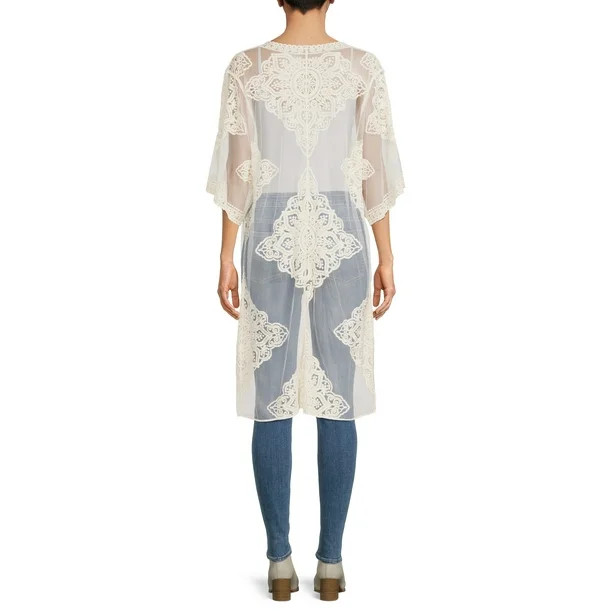 Time and Tru Women's Semi-Sheer Lace Layering Piece | Walmart (US)