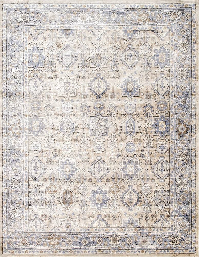 Pasargad Home Turkish Majestic Design Power-Loomed Beige/Blue Area Rug- 5' 0'' X 7' 0'' | Amazon (US)