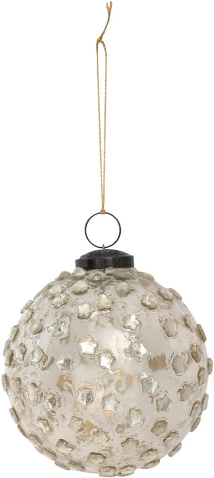 Creative Co-Op Round Mosaic Glass Ball Ornament with Stars | Amazon (US)