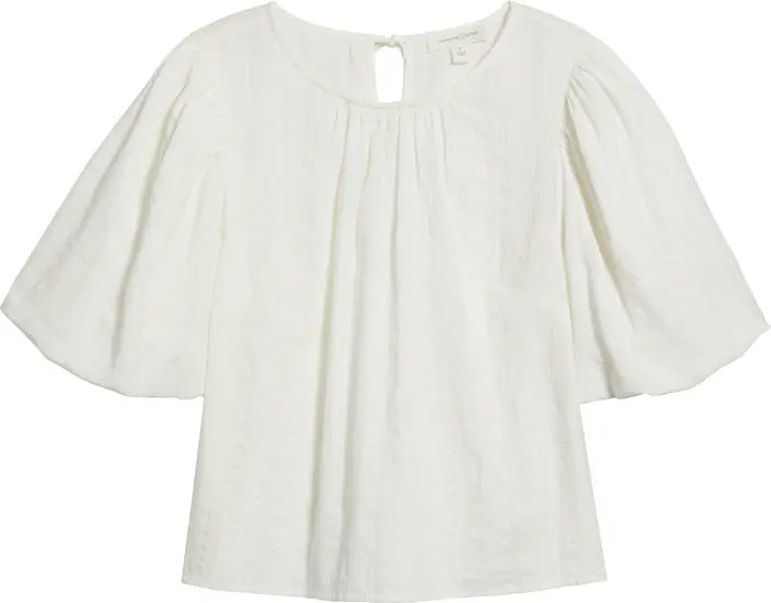Bubble Sleeve Cotton Dobby Top | Nordstrom