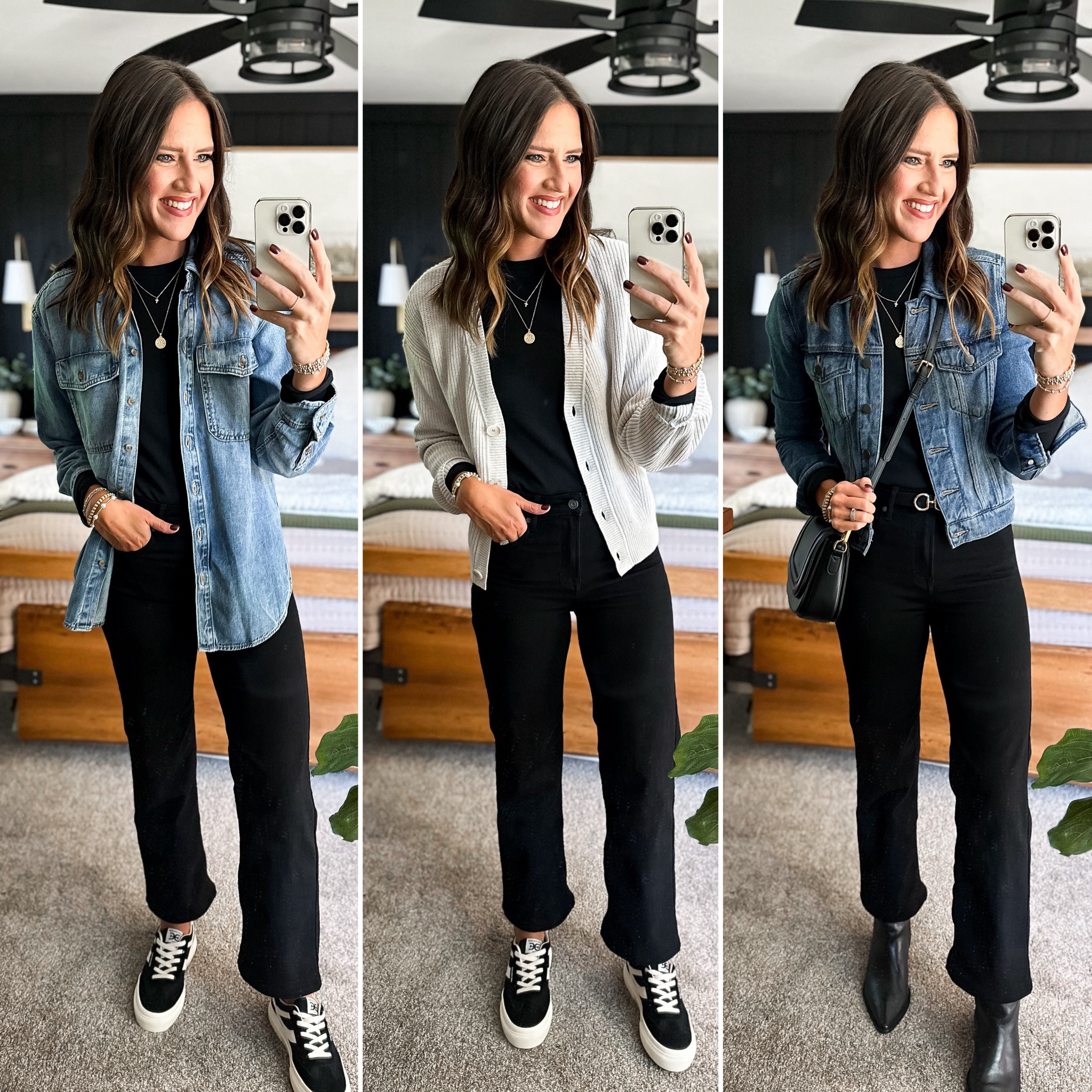 Fall Capsule Wardrobe - Black Long Sleeve 

Black long sleeve - small 
Chambray shirt - small
Black jeans - size 26 
Ivory cardigan - medium 
Linking similar denim jacket 


#LTKStyleTip #LTKFindsUnder50 #LTKFindsUnder100