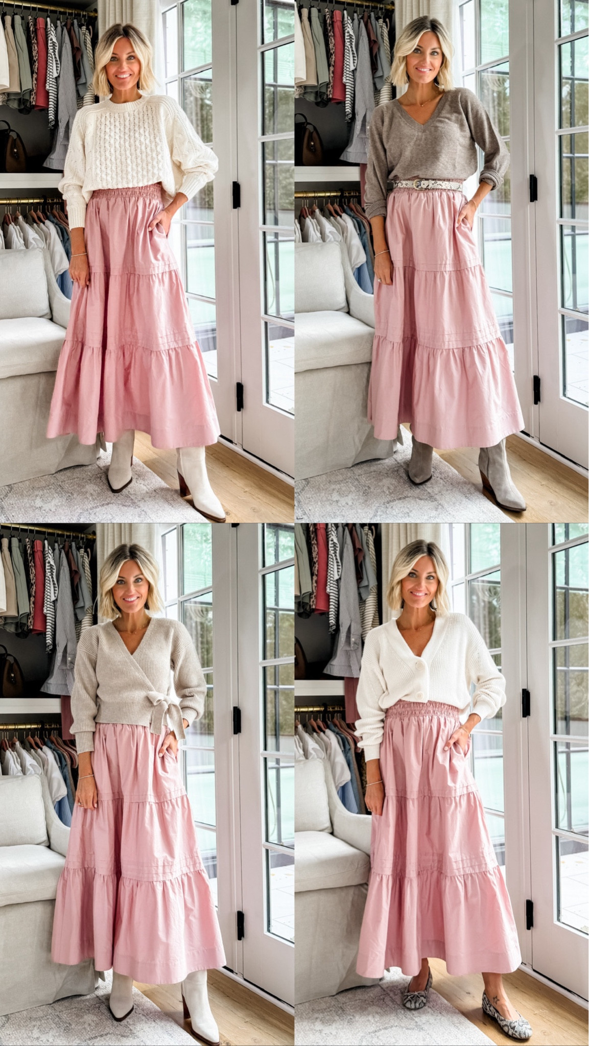 Four ways to style this maxi skirt! Wearing XS!

Loverly Grey, Anthropologie finds, maxi skirt, fall looks, fall outfits, sweaters, boots, ballet flats 

#LTKSeasonal #LTKStyleTip