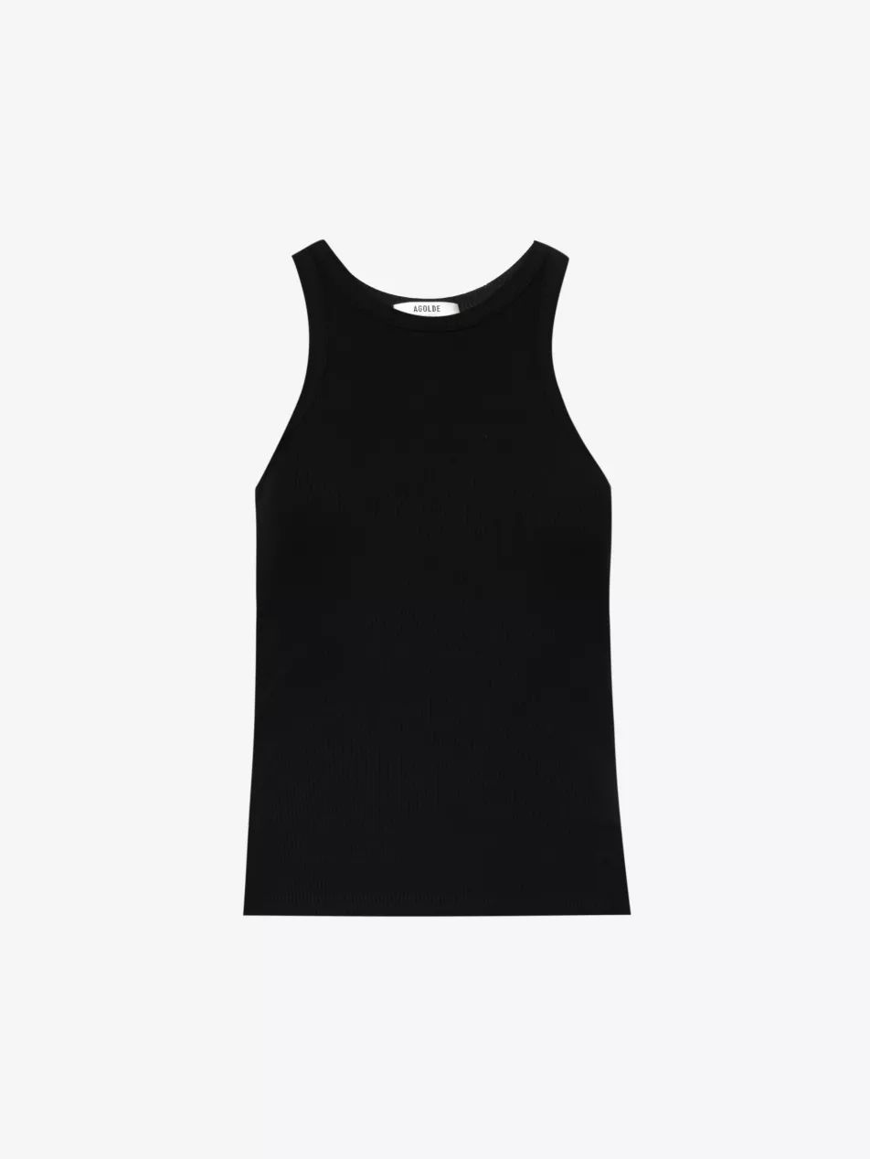 Bailey scoop-neck ribbed stretch organic cotton-blend top | Selfridges