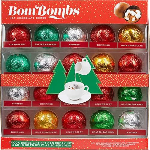 Bom Bombs Hot Chocolate Bombs 20 servings 5 flavors 4 individual gift boxes | Amazon (US)