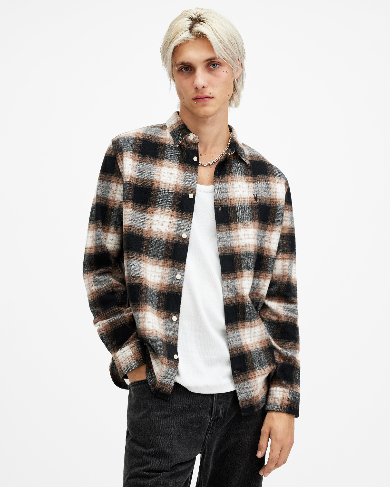 Mercy Checked Relaxed Fit Shirt | AllSaints UK