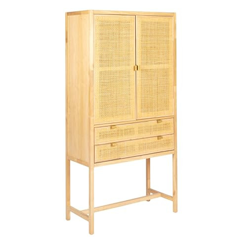 Bloomingville, Natural Woven Cane and Wood Cabinet with Doors and Drawers | Amazon (US)