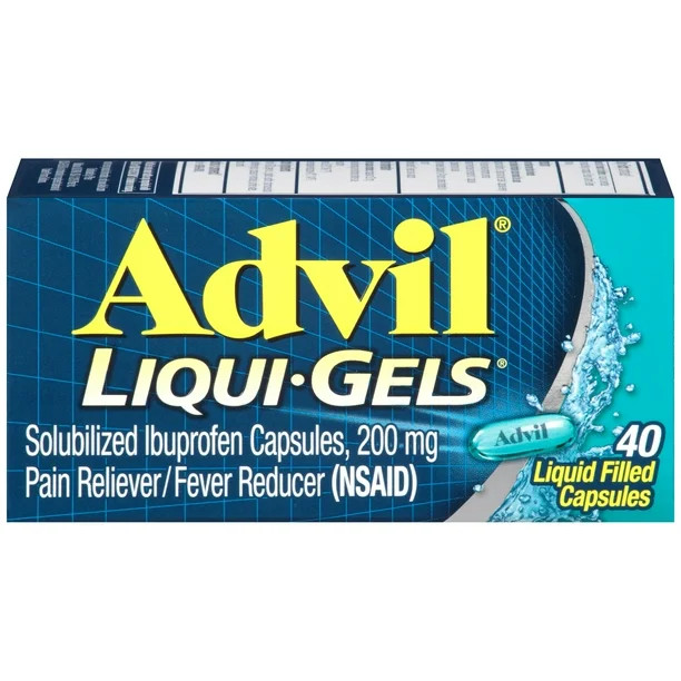 Advil Liqui-Gels Pain and Headache Reliever Ibuprofen, 200 Mg Liquid Filled Capsules, 40 Count - ... | Walmart (US)