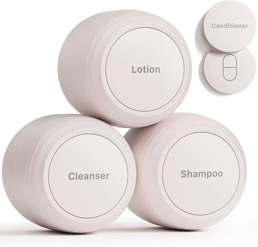 New Travel Toiletry Containers [Ultra Leakproof] TSA-Approved, PLA Hard Shell Jars with 5 Magneti... | Amazon (US)