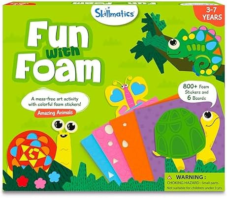 Skillmatics Foam Sticker Art Activity - Animals, Stocking Stuffers, Mess-Free Fun for Kids, 800+ ... | Amazon (US)