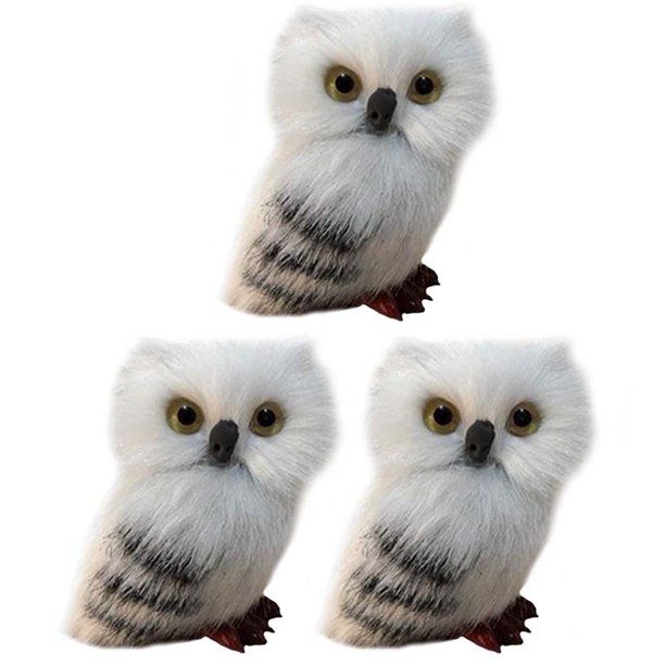 Manunclaims 3Pcs Owl White Black Furry Christmas Ornament, Christmas Style Cute Owl Model Tree De... | Walmart (US)