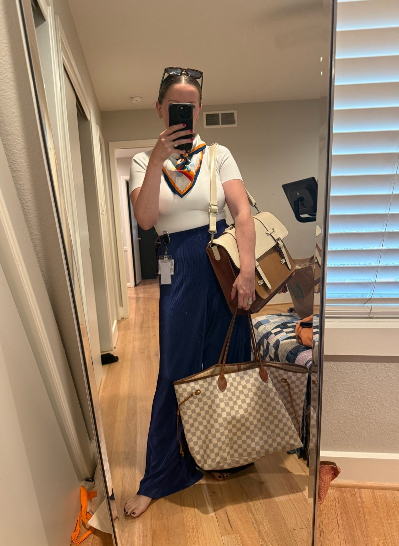 American Apparel blue silk pants