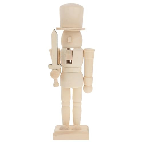 VOSAREA Christmas Wooden Nutcracker Wooden Unfinished Walnut Soldier DIY Blank Unpainted Nutcracker Puppet for Christmas DIY Crafts | Amazon (US)
