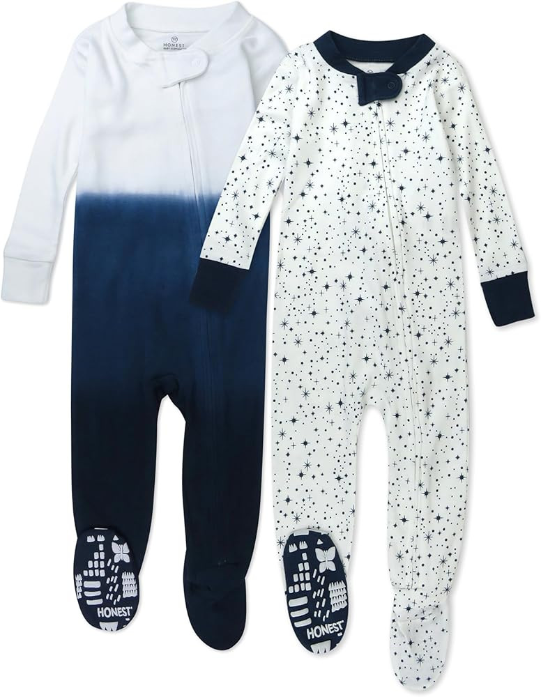 HonestBaby Unisex Baby 100% Organic Cotton Celebration Non-Slip Footed One-Piece Sleeper Zip-Fron... | Amazon (US)