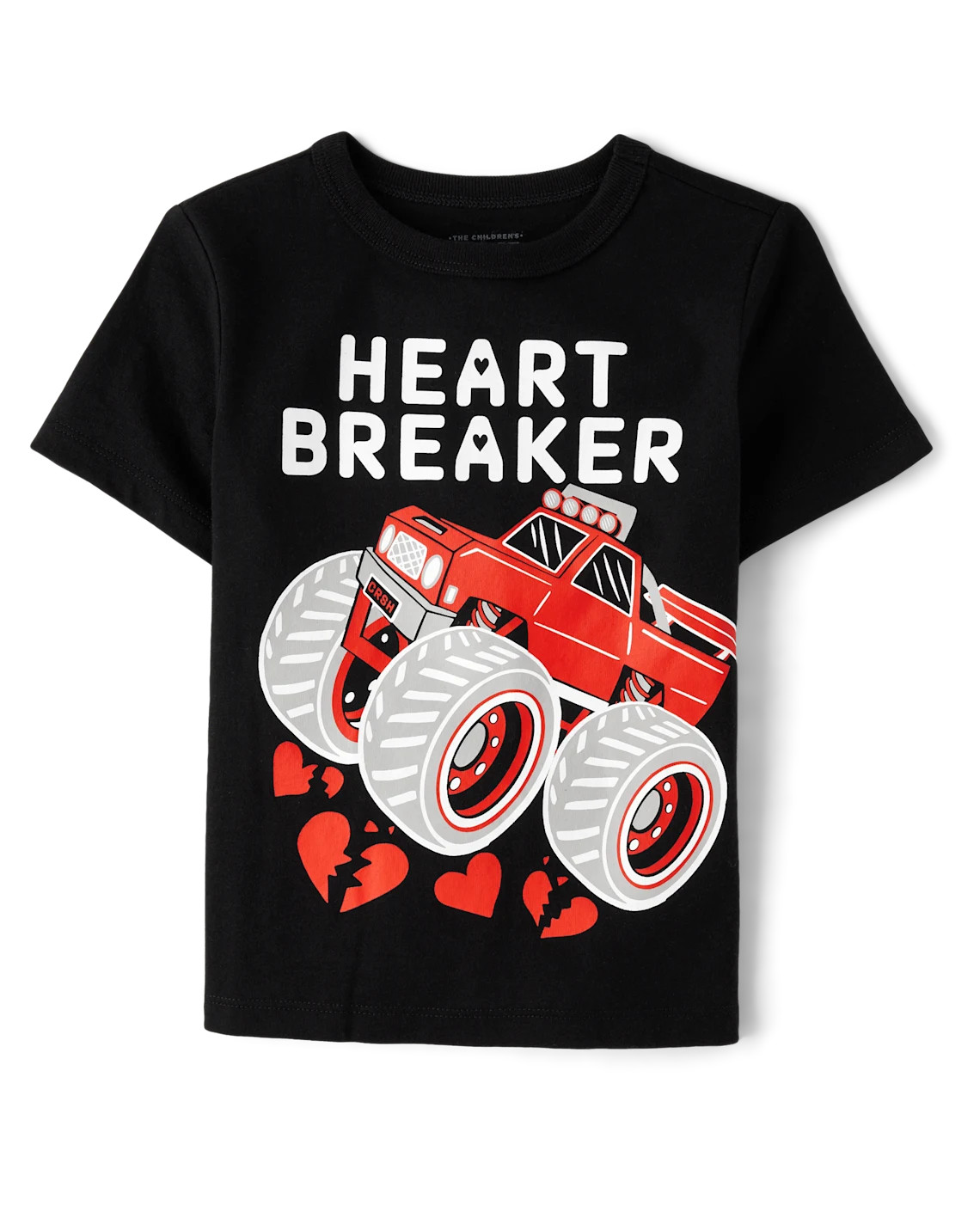 Baby And Toddler Boys Valentine's Day Monster Truck Graphic Tee - black | The Children's Place