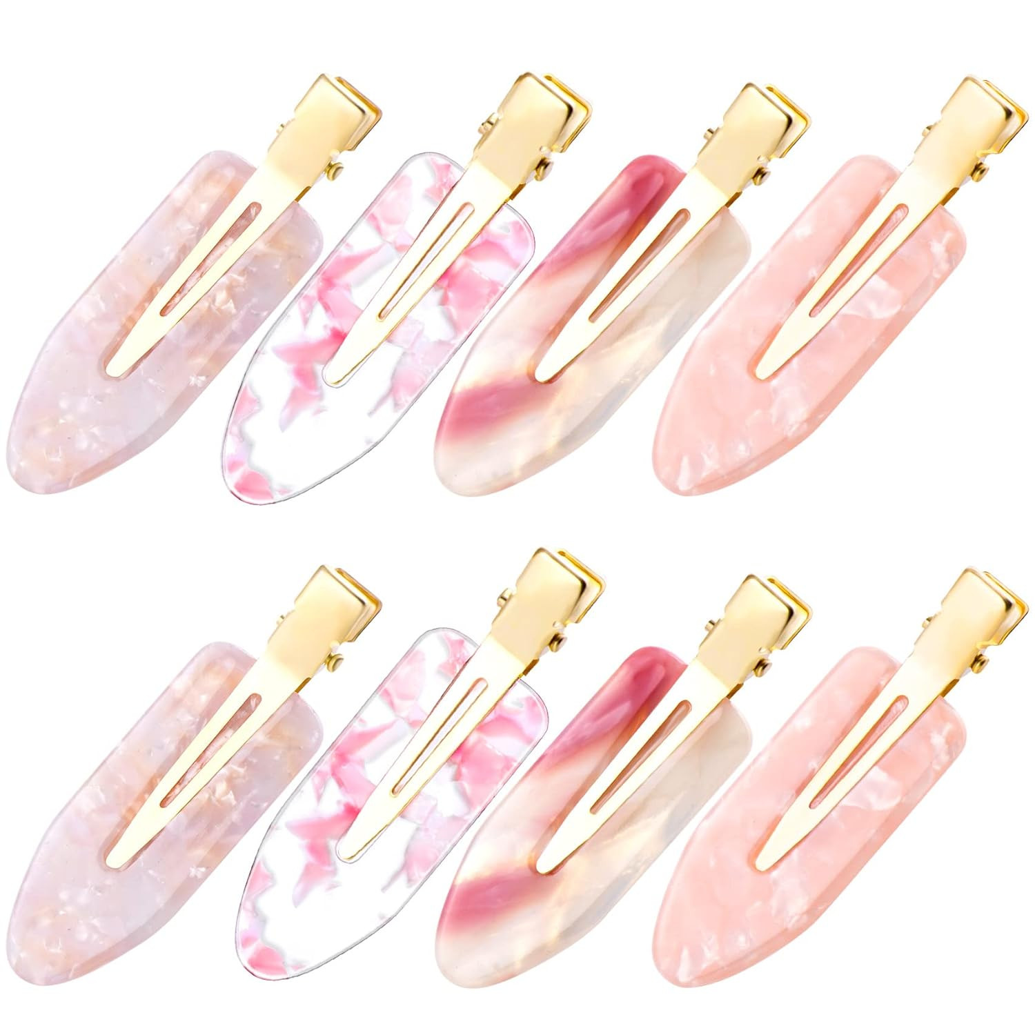 OIIKI 8 PCS Cute No Crease Hair Clips, No Bend Curl Hair Clips, Creaseless Hair Barrettes, Acryli... | Amazon (US)