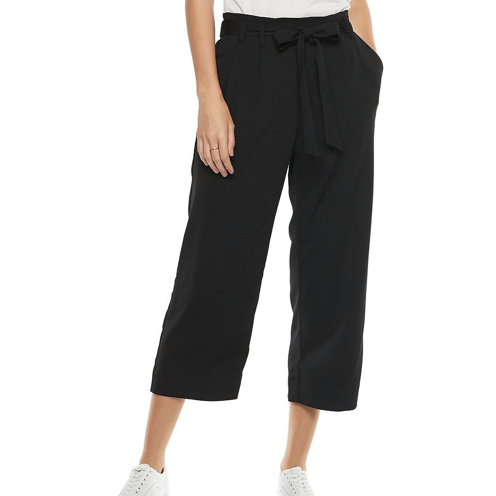 Women's POPSUGAR Paperbag-Waist Wide Leg Crop Pants | Kohl's