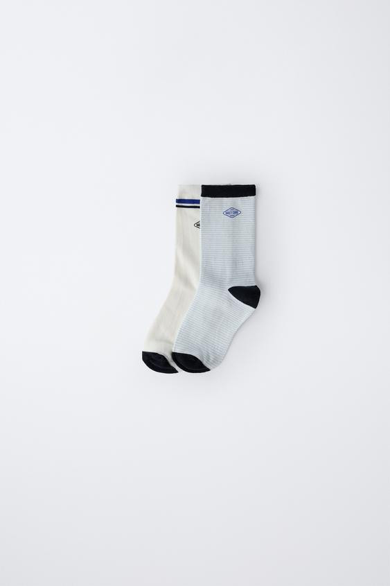 4-14 YEARS/ TWO-PACK OF LOGO AND STRIPED SOCKS | Zara US