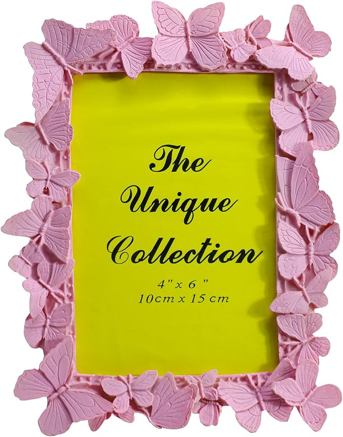 4 x 6 In Beautiful Pink Butterfly Shape Resin Photo Frame Picture Frame for Table Top Display Bes... | Amazon (US)