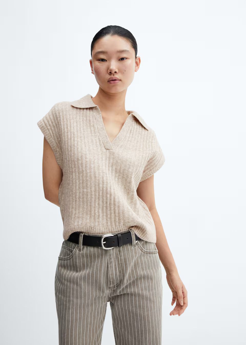Turtleneck knitted vest  -  Women | Mango USA | MANGO (US)