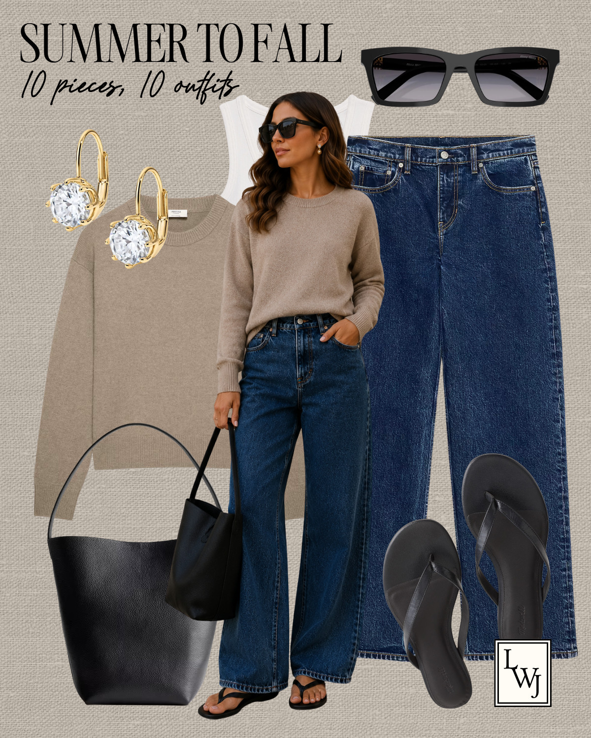transitional summer outfits

casual chic style / style over 30 / mom outfits / outfit inspo / aritzia cashmere sweater / banana republic ejans / quince bucket tote/ minimal sandals

#LTKootd #LTKSeasonal