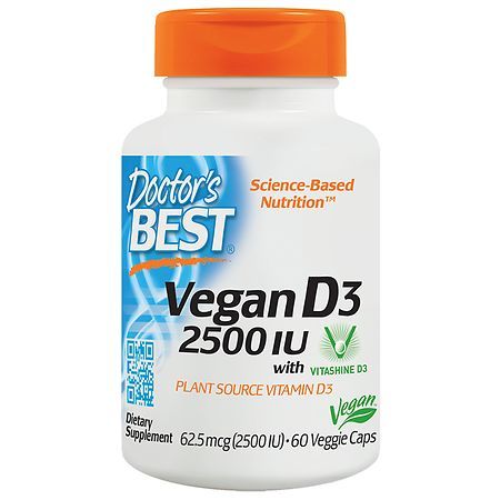 Doctor's Best Best Vegan D3, 2500 IU, Veggie Caps - 60 ea | Walgreens