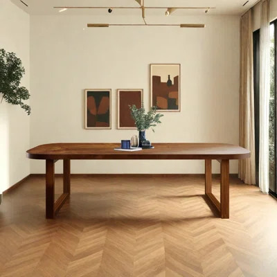 Brown rectangular solid wood desk, home office computer desk | Wayfair North America