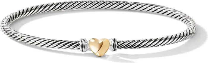 Cable Collectibles Heart Bracelet with 18K Gold, 3mm | Nordstrom