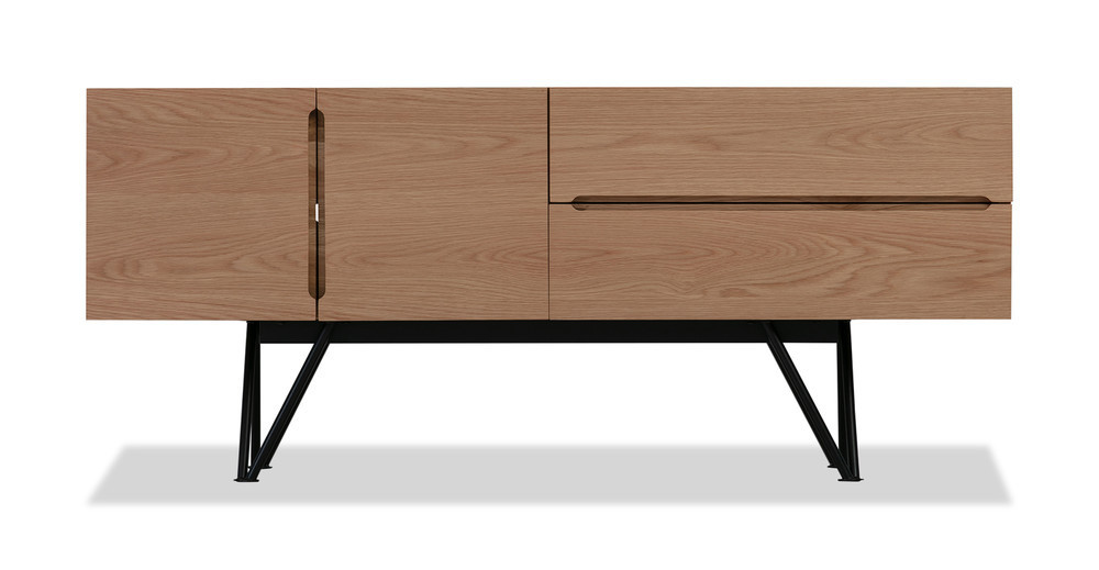 Isamu 55" Media Cabinet, Natural Oak | Kardiel