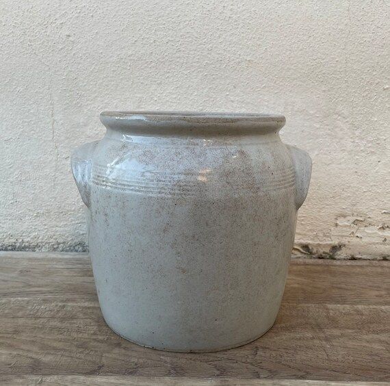 HANDMADE GLAZED BEIGE grey antique french confit pot large stoneware 7 04042127 | Etsy (US)