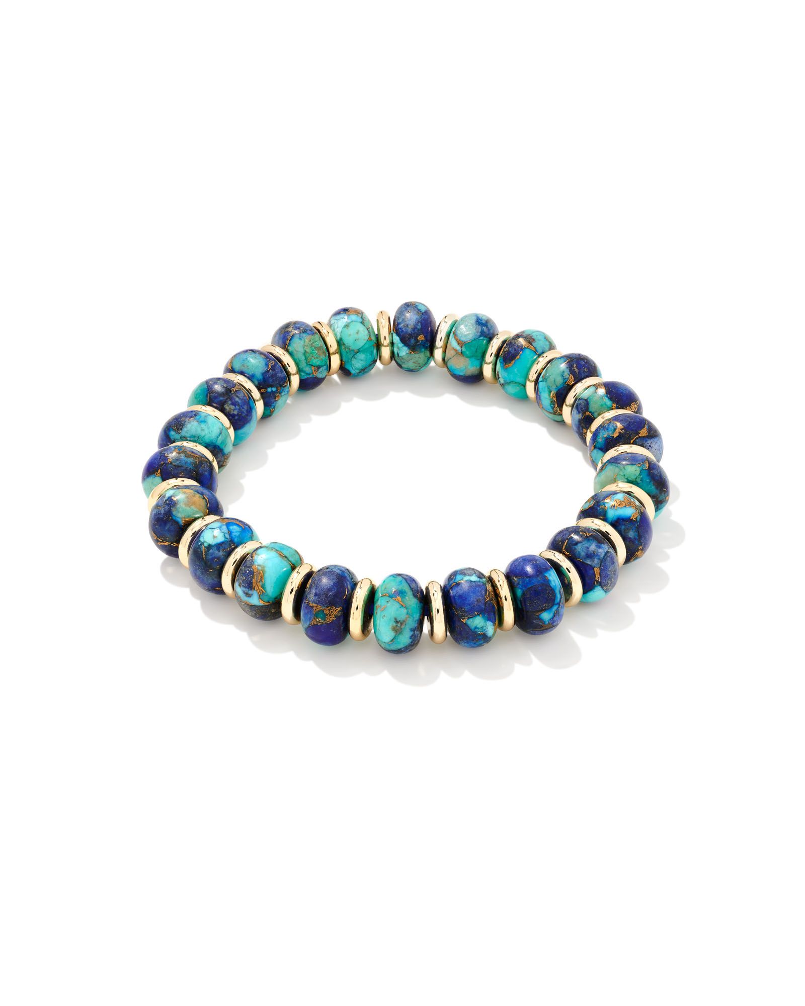 Rebecca Silver Stretch Bracelet in Blue Dumortierite | Kendra Scott