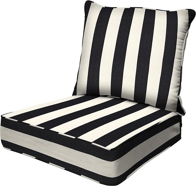 Honeycomb Outdoor Cabana Stripe Blue & White Deep Seating Patio Cushion Set: Resilient Foam Filli... | Amazon (US)